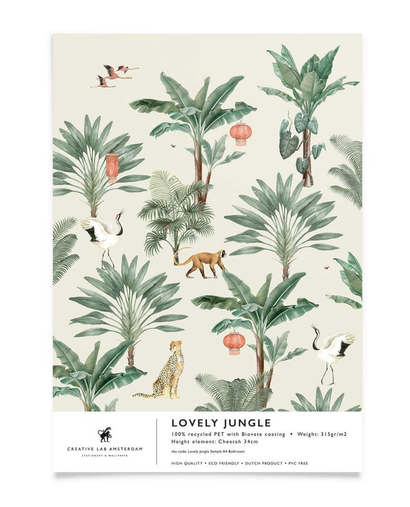 Creative Lab Amsterdam badkamer behang Lovely Jungle bathroom wallpaper sample