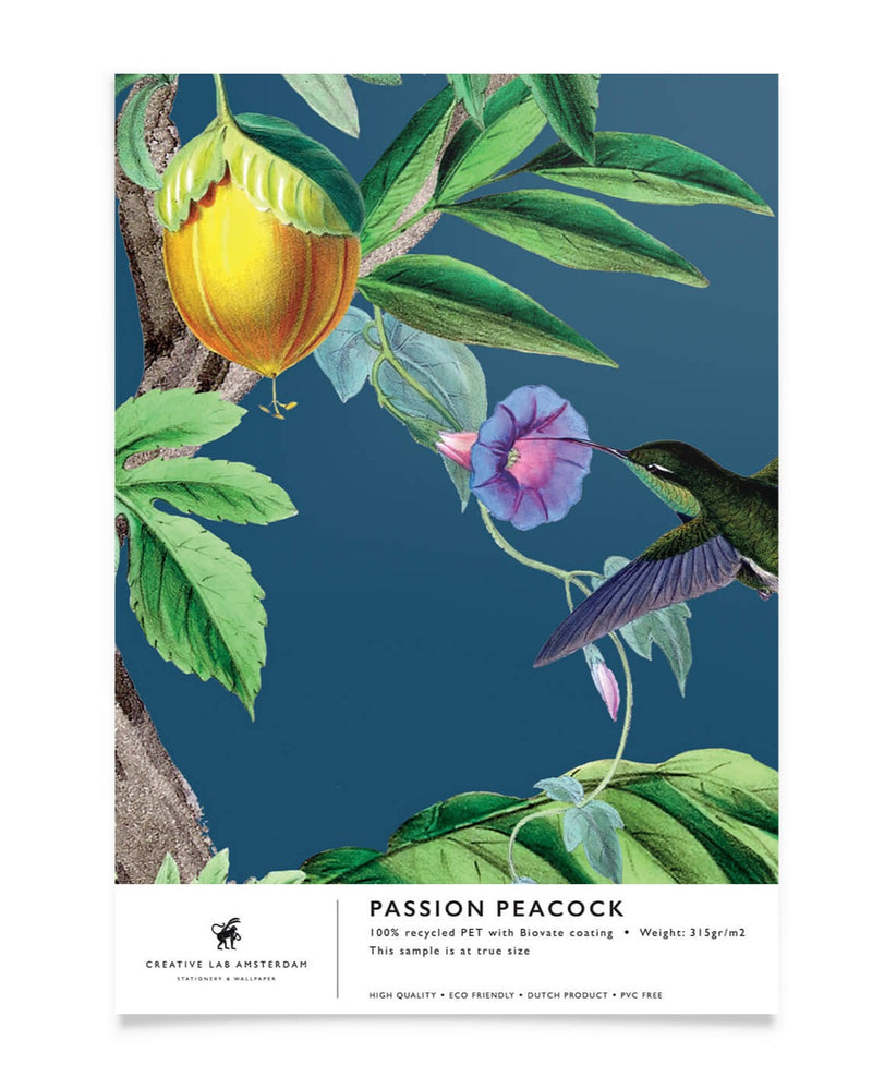 Creative Lab Amsterdam badkamer behang Passion Peacock bathroom Wallpaper sample