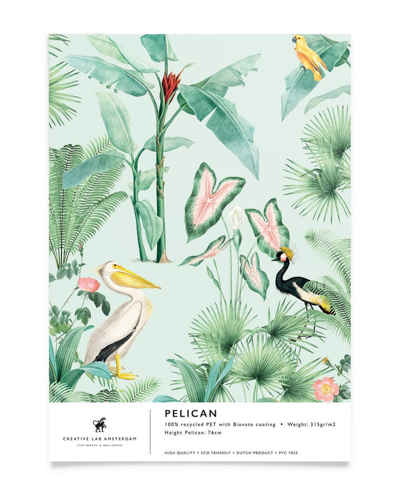 Creative Lab Amsterdam badkamer behang Pelican bathroom Wallpaper sample
