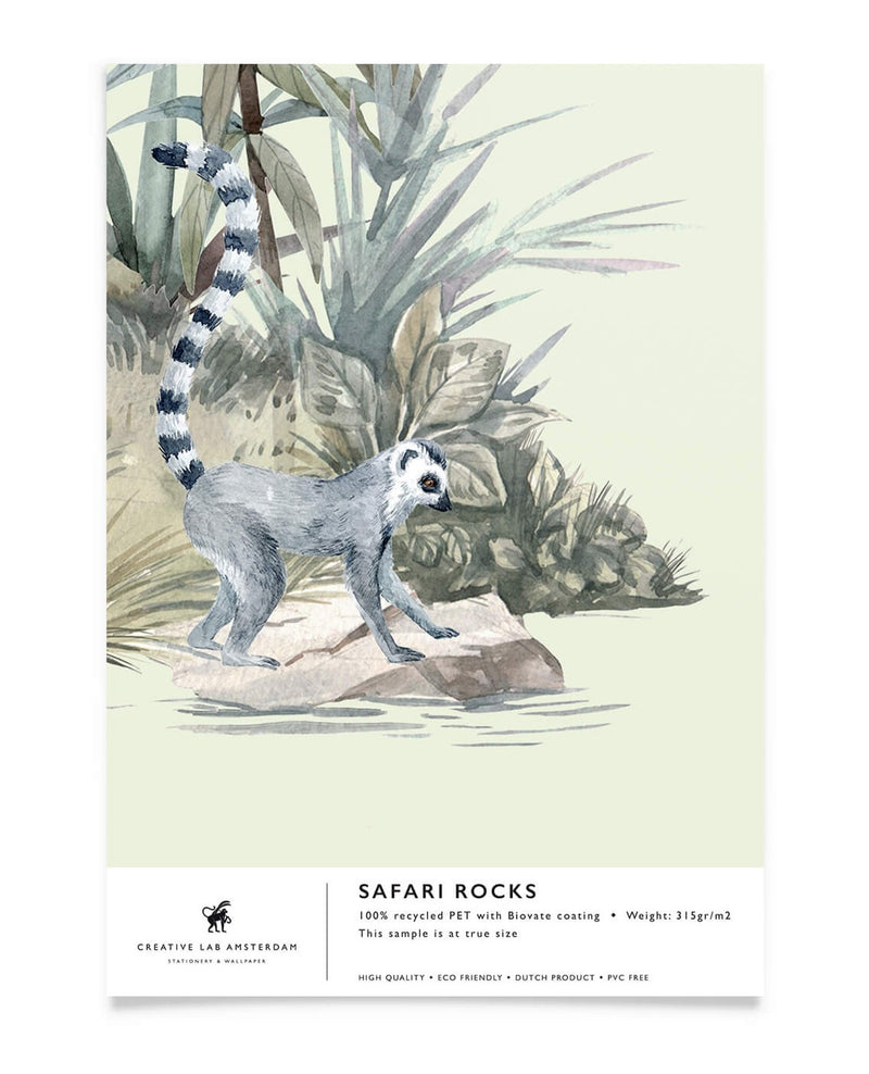 Creative Lab Amsterdam badkamer behang Safari Rocks bathroom Wallpaper sample