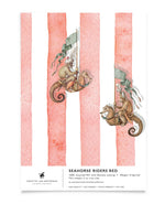 Creative Lab Amsterdam badkamer behang Seahorse Riders Red bathroom Wallpaper sample