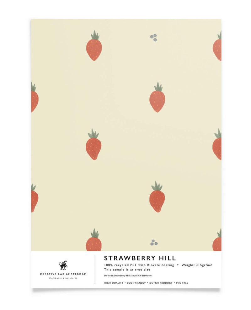 Creative Lab Amsterdam badkamer behang Strawberry Hill bathroom Wallpaper sample