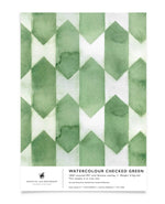 Creative Lab Amsterdam badkamer behang Watercolour Checked Green bathroom wallpaper sample