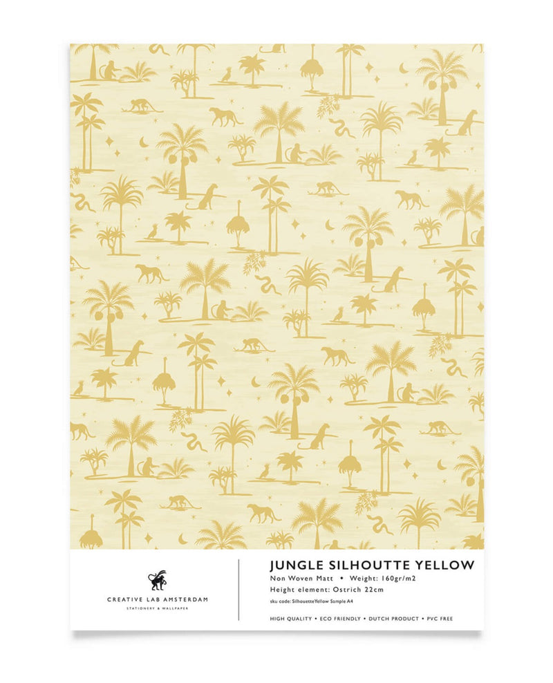 Creative Lab Amsterdam behang Jungle Silhouette Yellow wallpaper sample