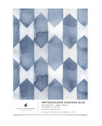 Creative Lab Amsterdam wallpaper Watercolour Checked Blue behang sample