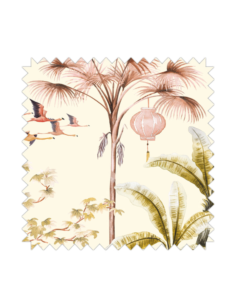 Oriental Flamingo Flight Fabric