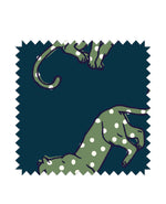 Panther Dots Blue/Green Fabric