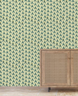 Block Flower Green Wallpaper