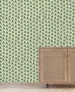Block Flower Green Wallpaper