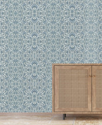 Bombay Flower Blue Behang Sample
