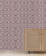 Bombay Flower Purple Wallpaper Sample