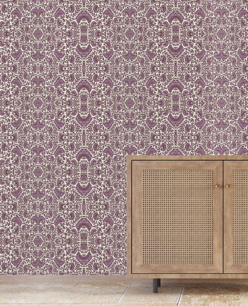 Bombay Flower Purple Wallpaper