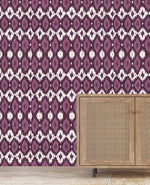 Deia Ikat Purple Wallpaper Sample