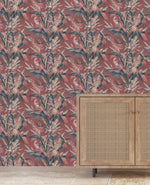 Vintage Feathers Pink Wallpaper
