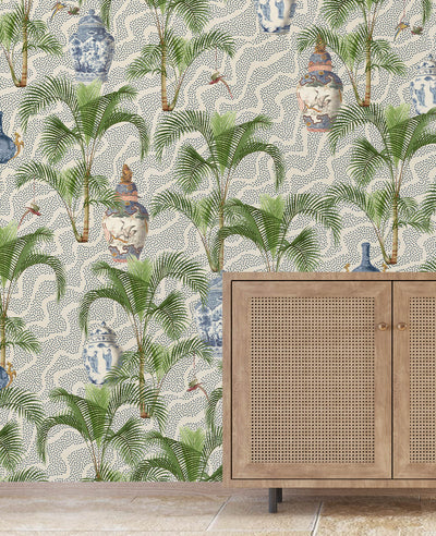 Orangery Blue Wallpaper