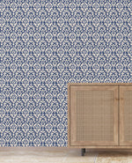 Pachacuti Blue Behang Sample