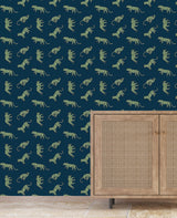 Panther Dots Blue/Green Wallpaper