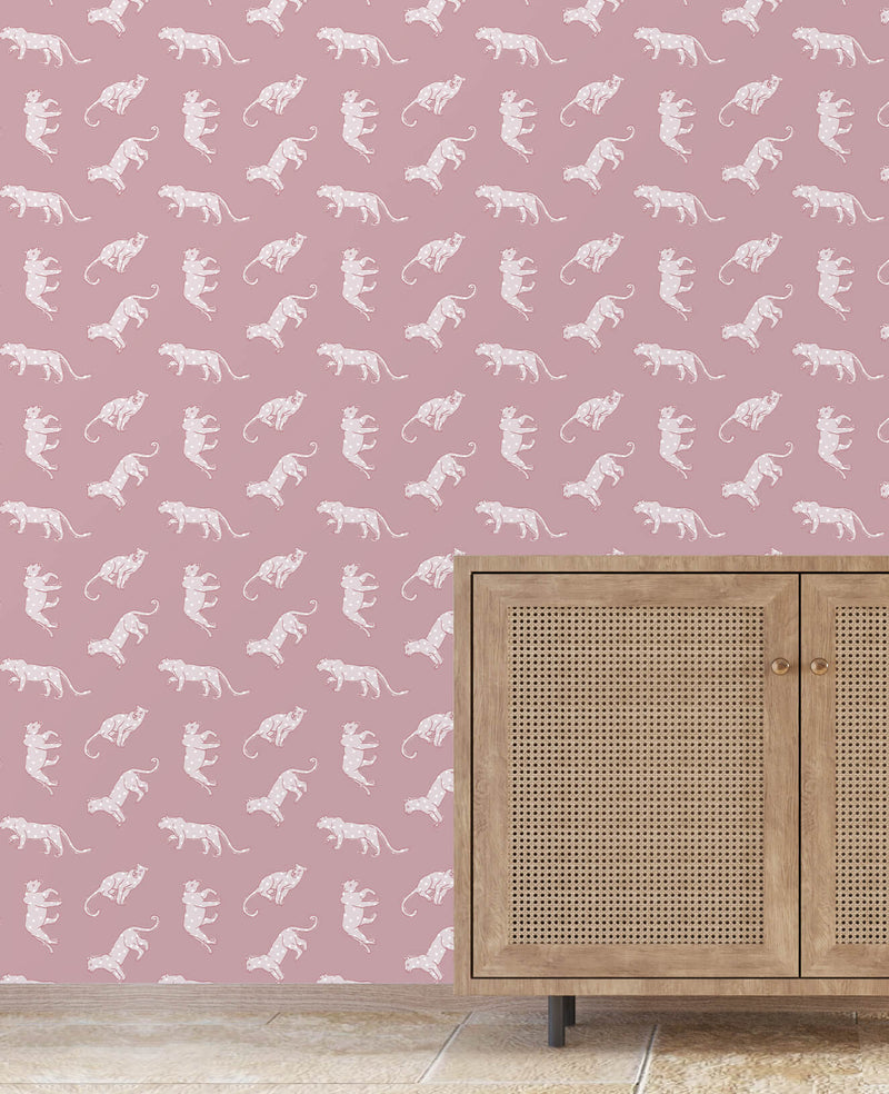 Panther Dots Pink Wallpaper Sample