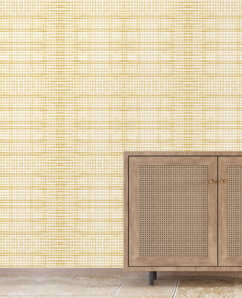 Tartan Yellow Wallpaper Sample