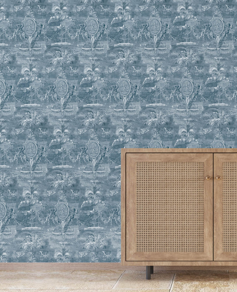 Versailles Blue Wallpaper Sample