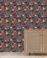 Peony Blue Wallpaper Sample