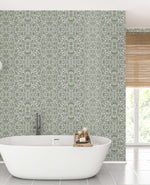 Bombay Flower Green Wallpaper