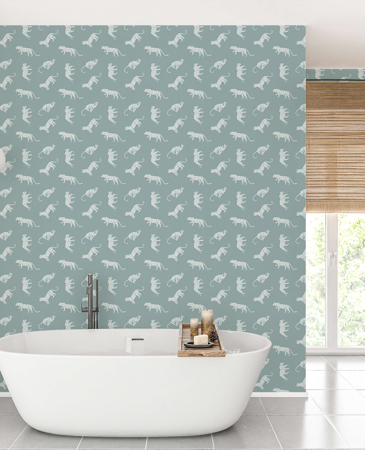 Panther Dots Green Wallpaper