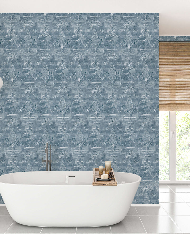 Versailles Blue Wallpaper