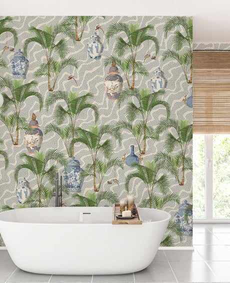 Orangery Blue Wallpaper