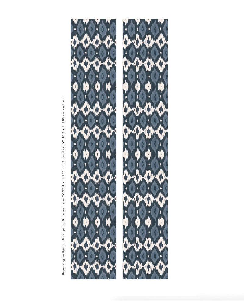 Deia Ikat Blue Wallpaper