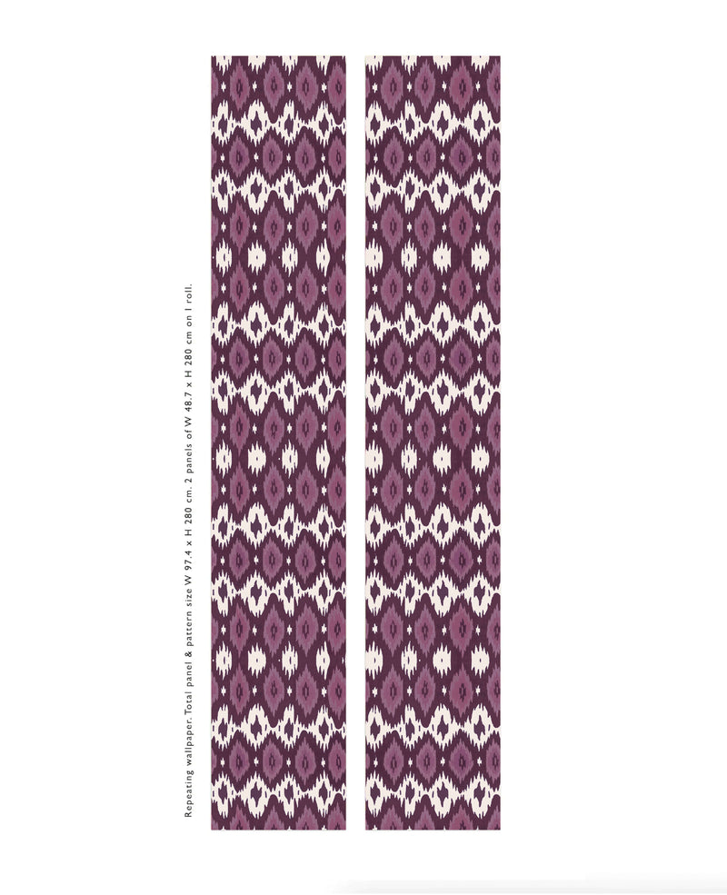 Deia Ikat Purple Wallpaper