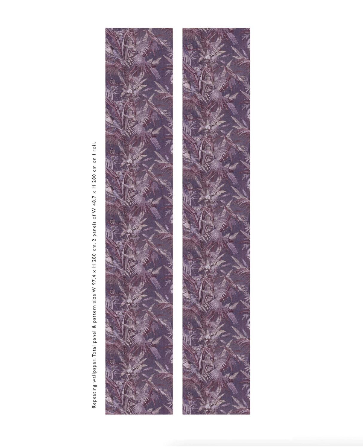 Vintage Feathers Purple Wallpaper