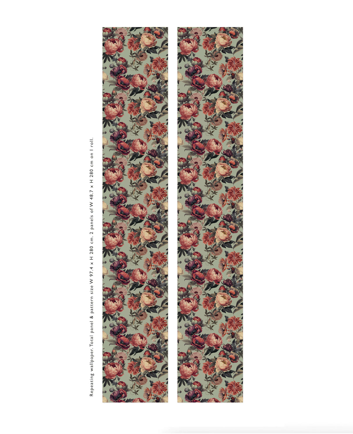 Peony Green Wallpaper