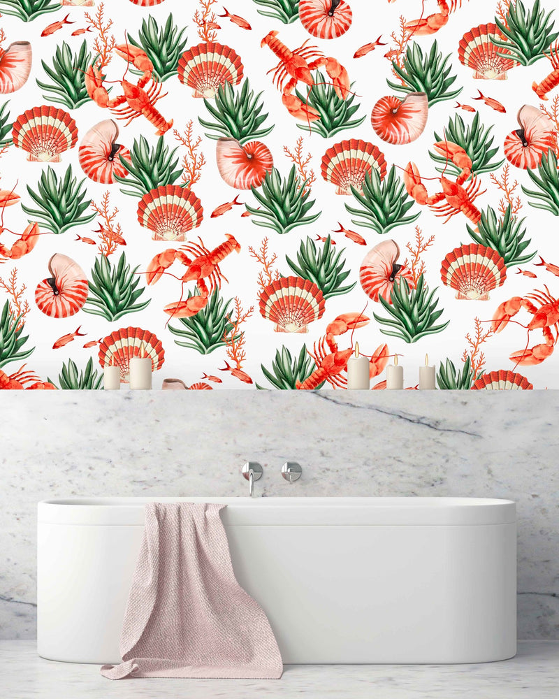 Creative Lab Amsterdam badkamer behang Fruits de Mer bathroom Wallpaper