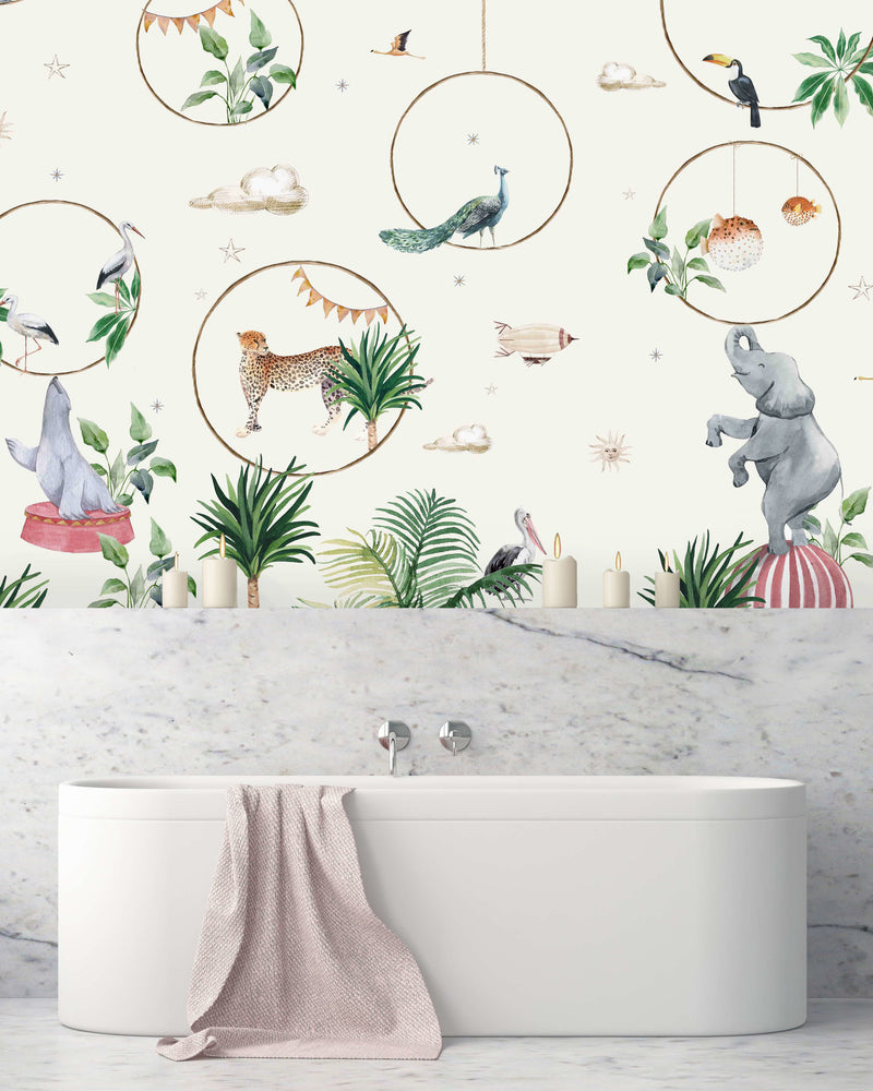 Creative Lab Amsterdam badkamer behang Hula Hoop bathroom Wallpaper