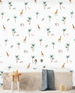 Creative Lab Amsterdam badkamer behang Savannah Palmtree bathroom wallpaper
