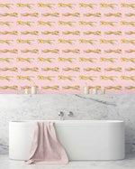 Creative Lab Amsterdam badkamer behang Leopard bathroom Wallpaper Pink