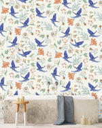 Creative Lab Amsterdam badkamer behang Paisley Parrot bathroom Wallpaper