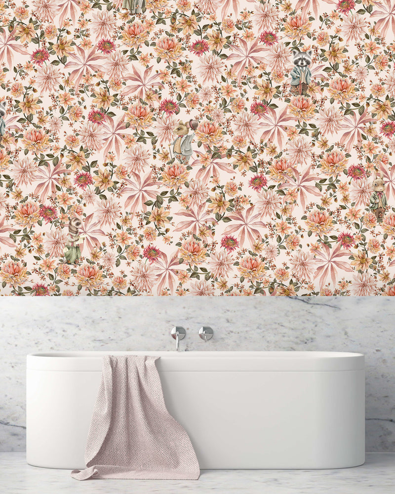 Creative Lab Amsterdam badkamer behang Cute Mister Flower bathroom wallpaper