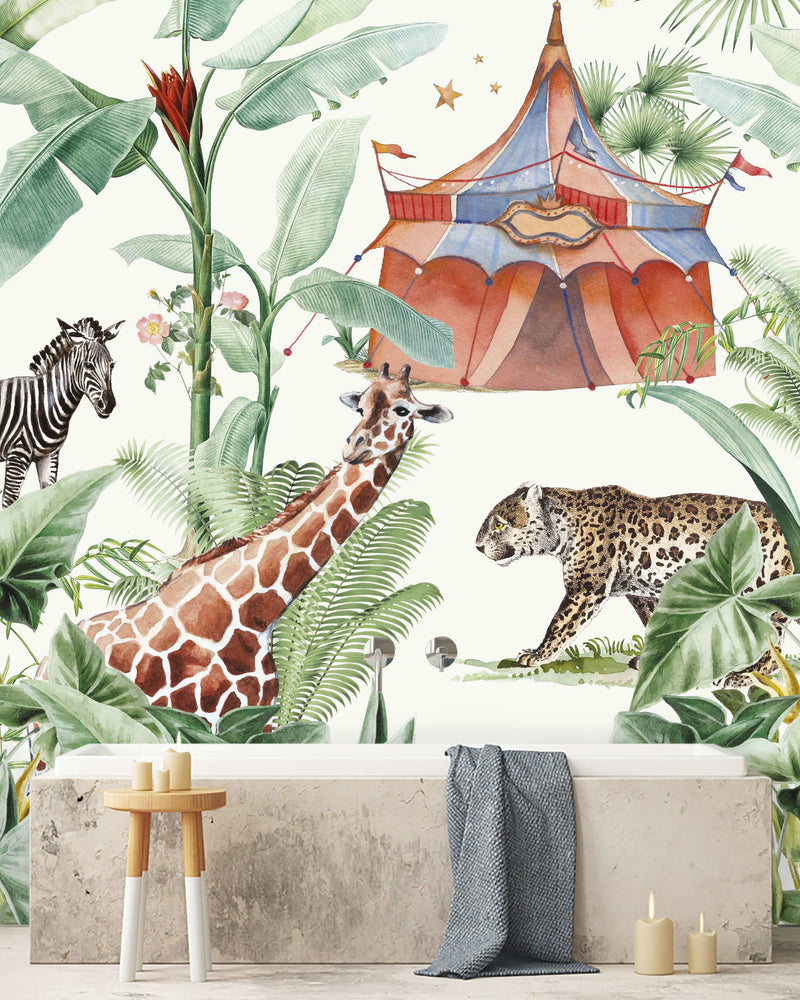 Creative Lab Amsterdam badkamer behang Jungle Circus bathroom Wallpaper