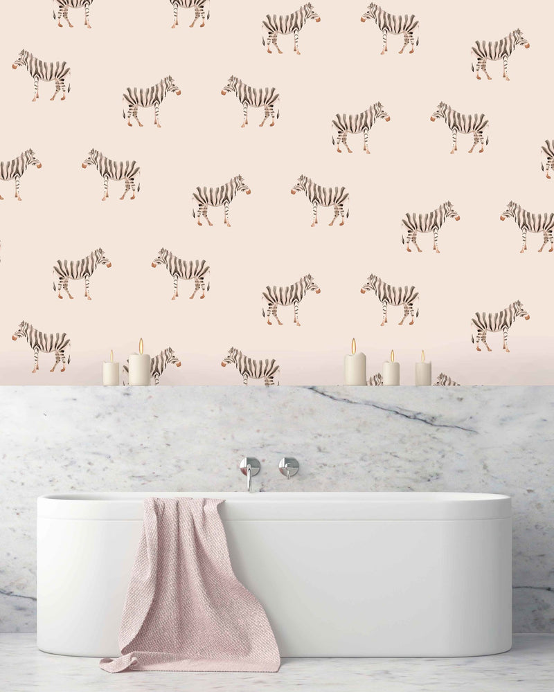Creative Lab Amsterdam badkamer behang Safari Zebra bathroom Wallpaper