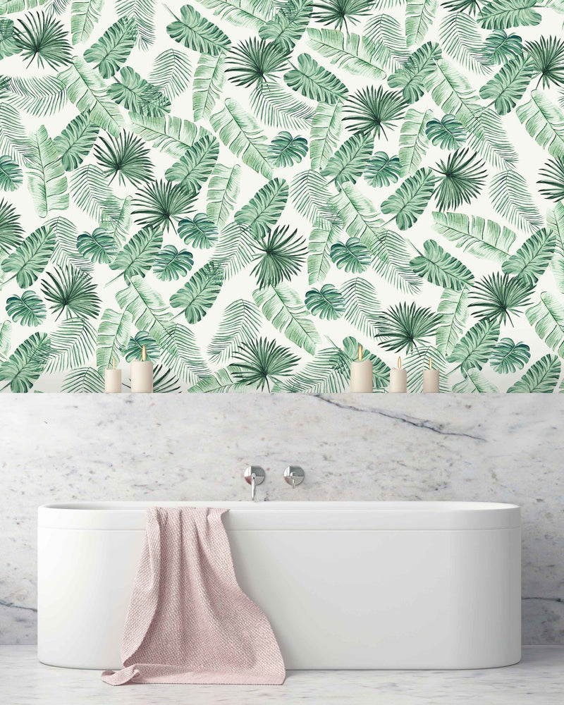 Creative Lab Amsterdam badkamer behang Leave Wall bathroom wallpaper