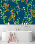 Creative Lab Amsterdam badkamer behang Passion Peacock bathroom Wallpaper