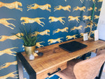 Creative Lab Amsterdam behang Leopard Wallpaper Blue