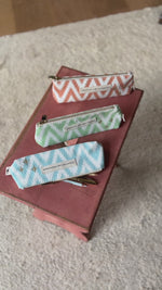 Ikat Green Pencil Case/Pouch Triangle