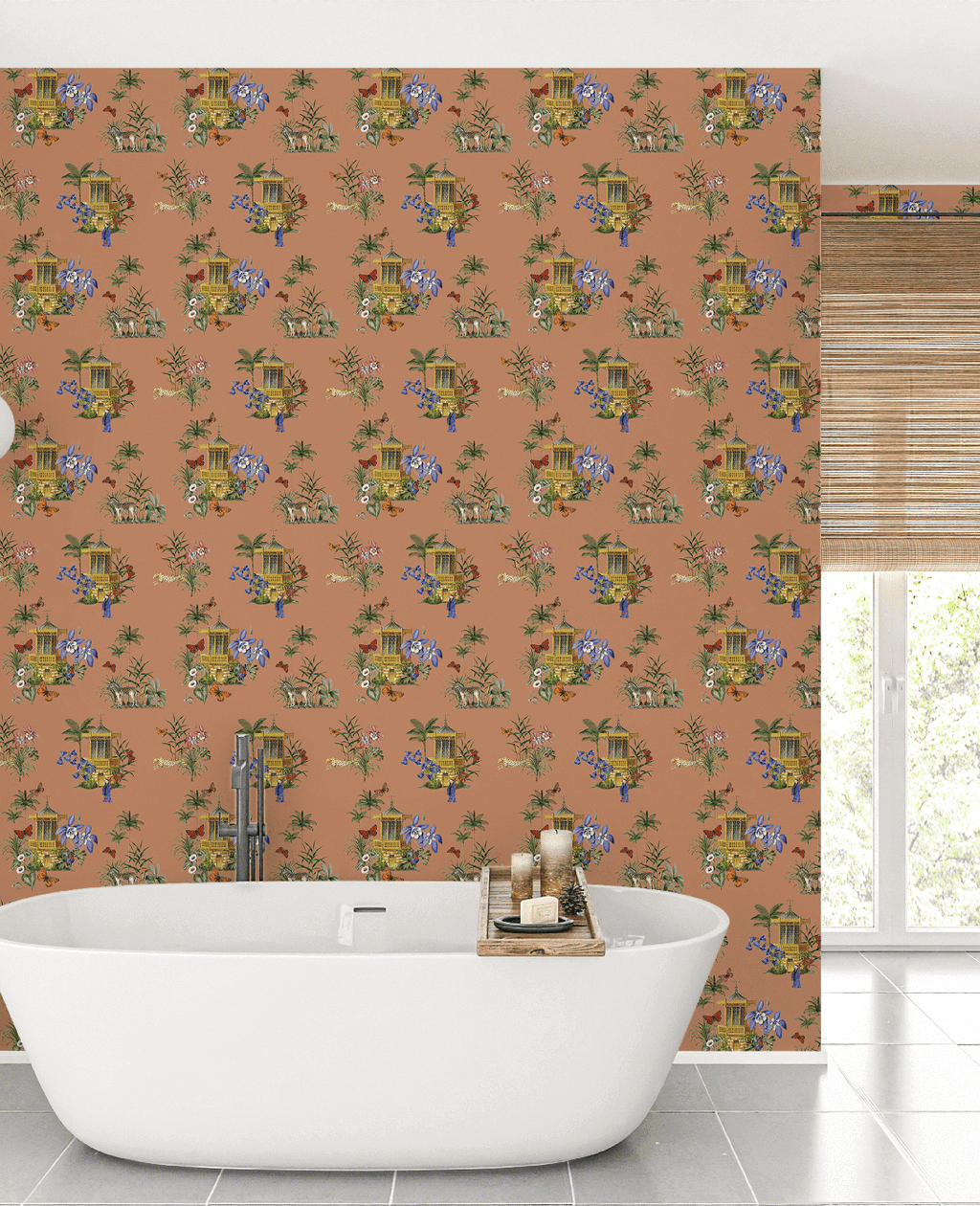 Creative Lab Amsterdam badkamer behang Asian Botanical Garden Terra bathroom wallpaper