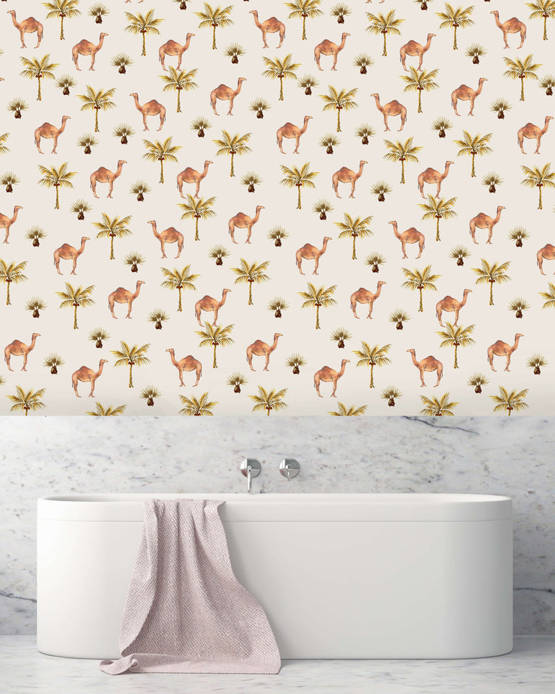 Creative Lab Amsterdam badkamer behang Dreamy Dromedary bathroom Wallpaper