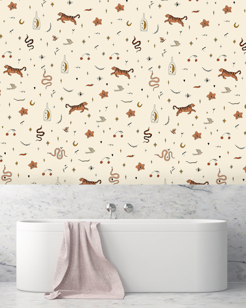 Creative Lab Amsterdam badkamer behang Magical Elixer bathroom Wallpaper