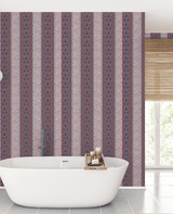 Creative Lab Amsterdam badkamer behang Eclectic Bamboo Ribbon Burgundy bathroom Wallpaper