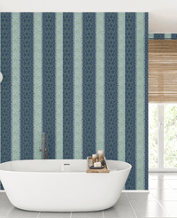 Creative Lab Amsterdam badkamer behang Eclectic Bamboo Ribbon Ocean Grey bathroom Wallpaper